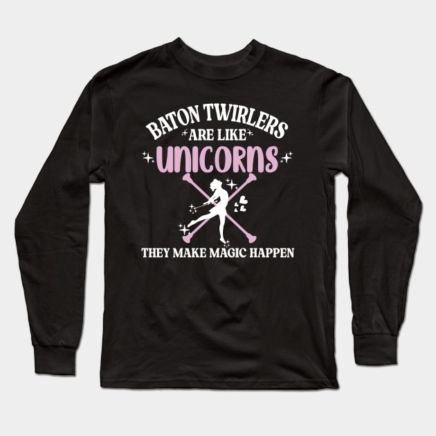 baton twirling - fun gift for baton twirler Long Sleeve T-Shirt by Be Cute 